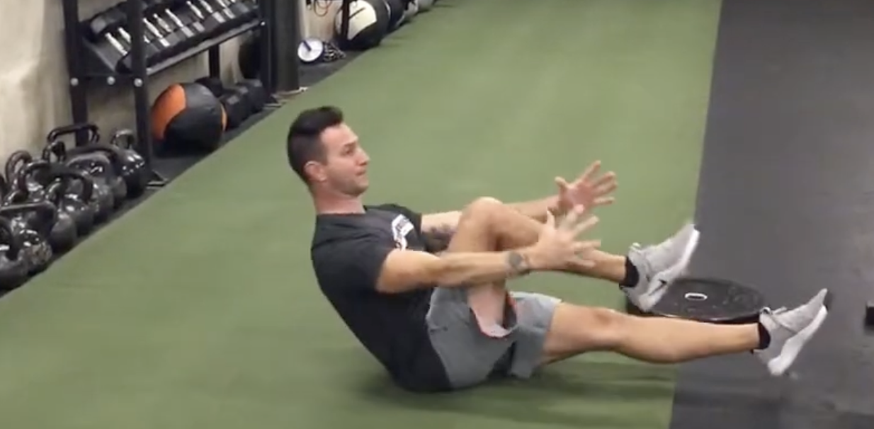 Bicycle Crunches with Hollow Hold